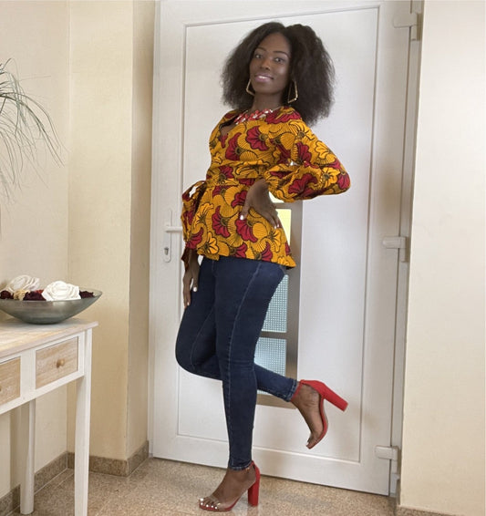 OLUCHI AFRICAN PRINT TOP