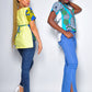 CHINENYE AFRICAN PRINT BLUE/ YELLOW TOP