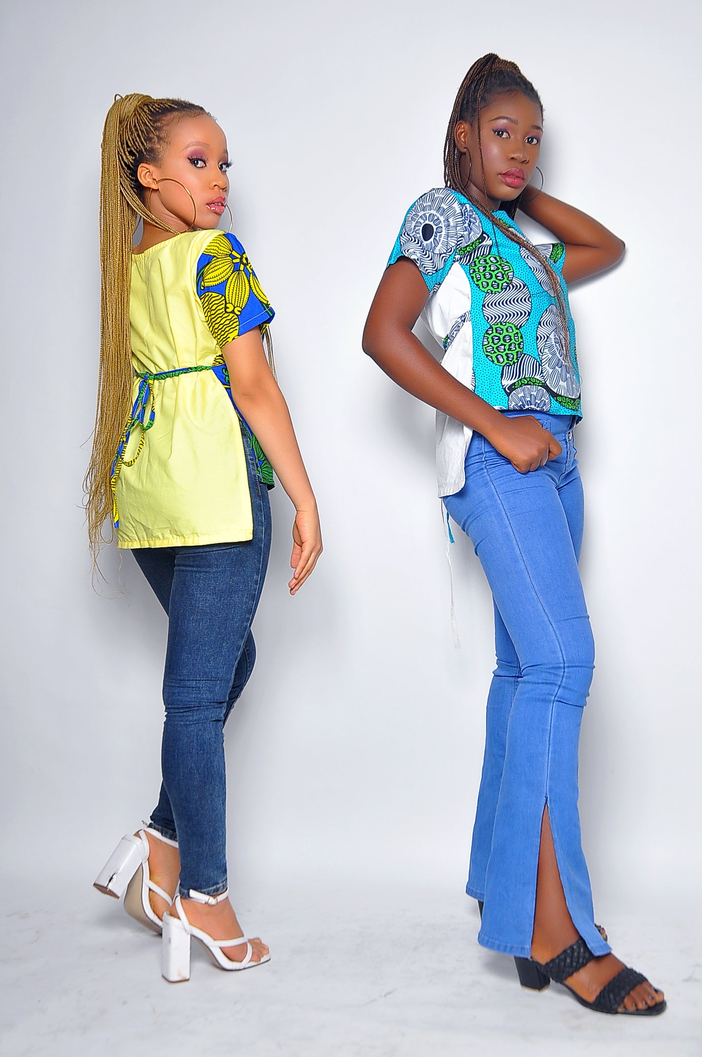 CHINENYE AFRICAN PRINT BLUE/ YELLOW TOP
