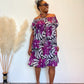 ASHAY OFF-SHOULDER AFRICAN PRINT SUMMER SHIFT DRESS