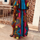 KAMSI AFRICAN FLARED HIGH-LOW PRINT SKIRT