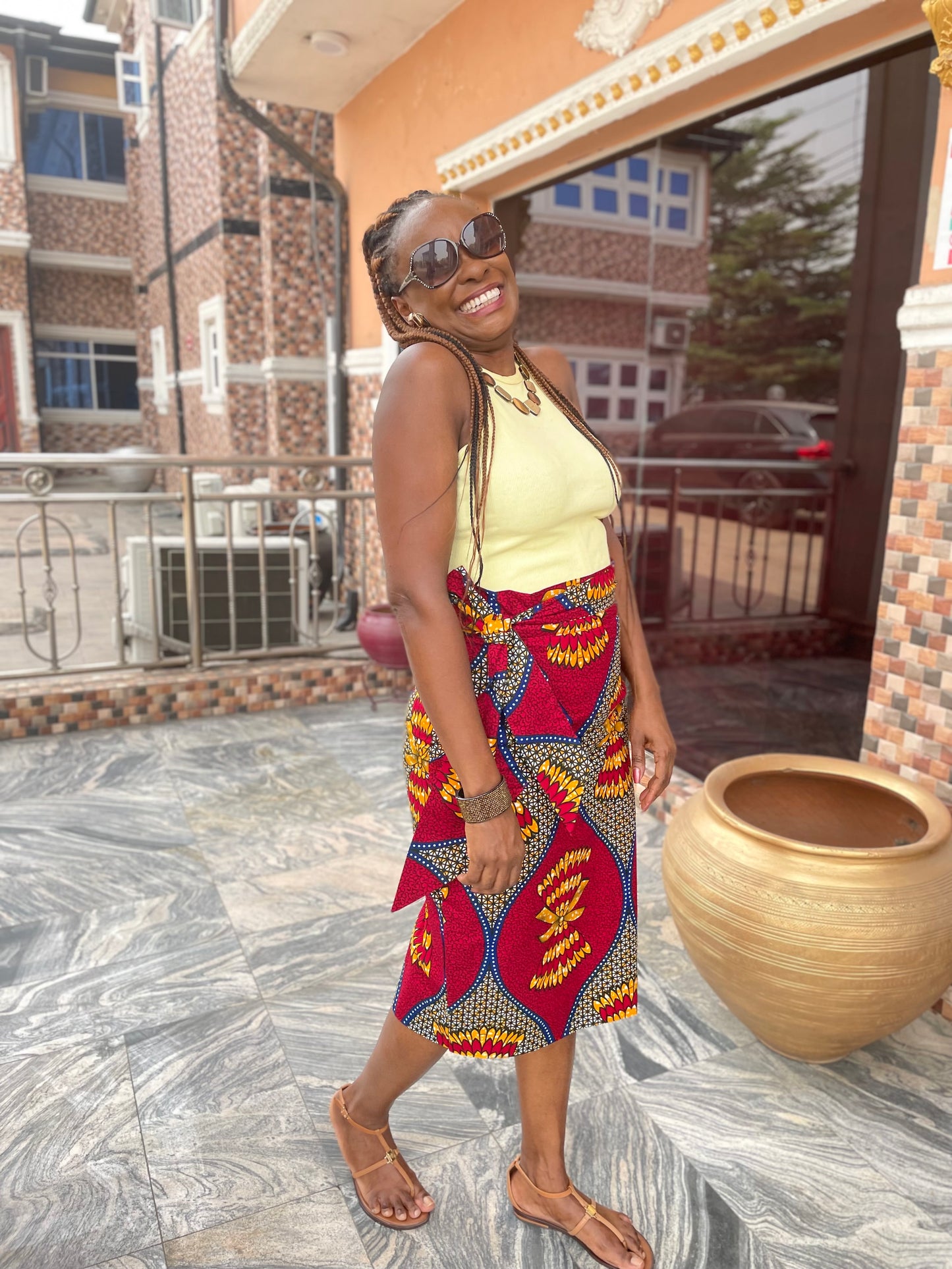 ULOAKU AFRICAN PRINT MIDI SKIRT