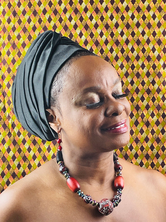 Black Front Twist Turban