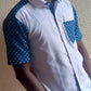 IFEANYI - Introducing African Print Set for Men (White and Blue)