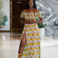 LAYO OFF SHOULDER AFRICAN PRINT DRESS