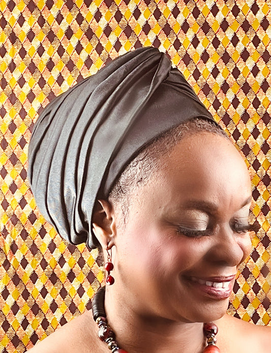 Black Front Twist Turban