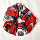 AFRICAN Print Scrunchies - Hair Accessories - Medium Red and Peach