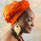 Orange Roped Twist Turban