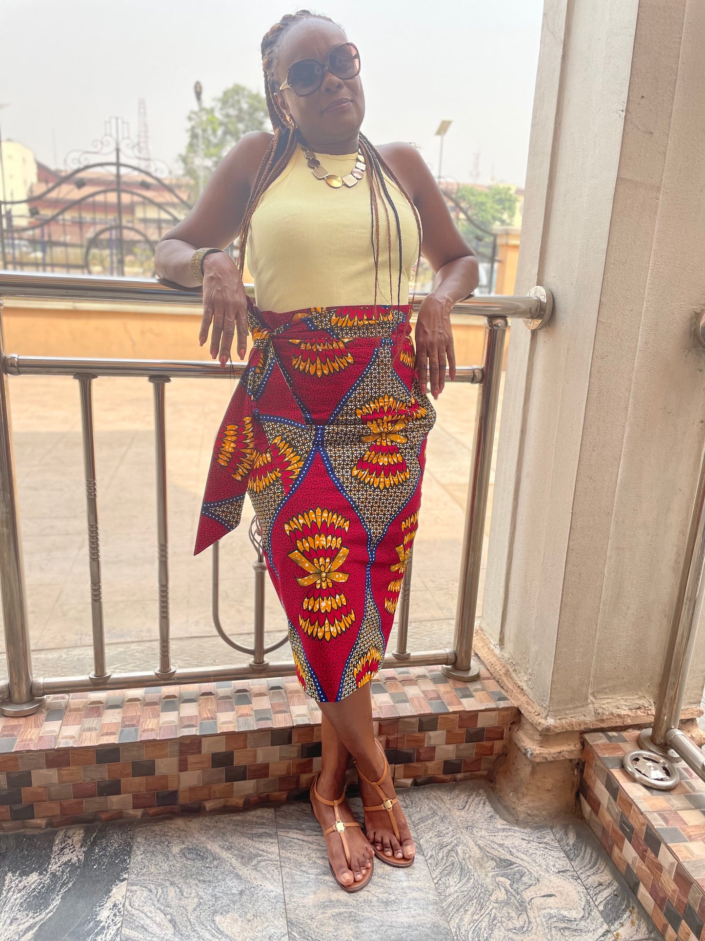 ULOAKU AFRICAN PRINT MIDI SKIRT