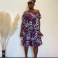 ASHAY OFF-SHOULDER AFRICAN PRINT SUMMER SHIFT DRESS