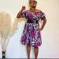 ASHAY OFF-SHOULDER AFRICAN PRINT SUMMER SHIFT DRESS