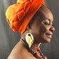 Orange Roped Twist Turban